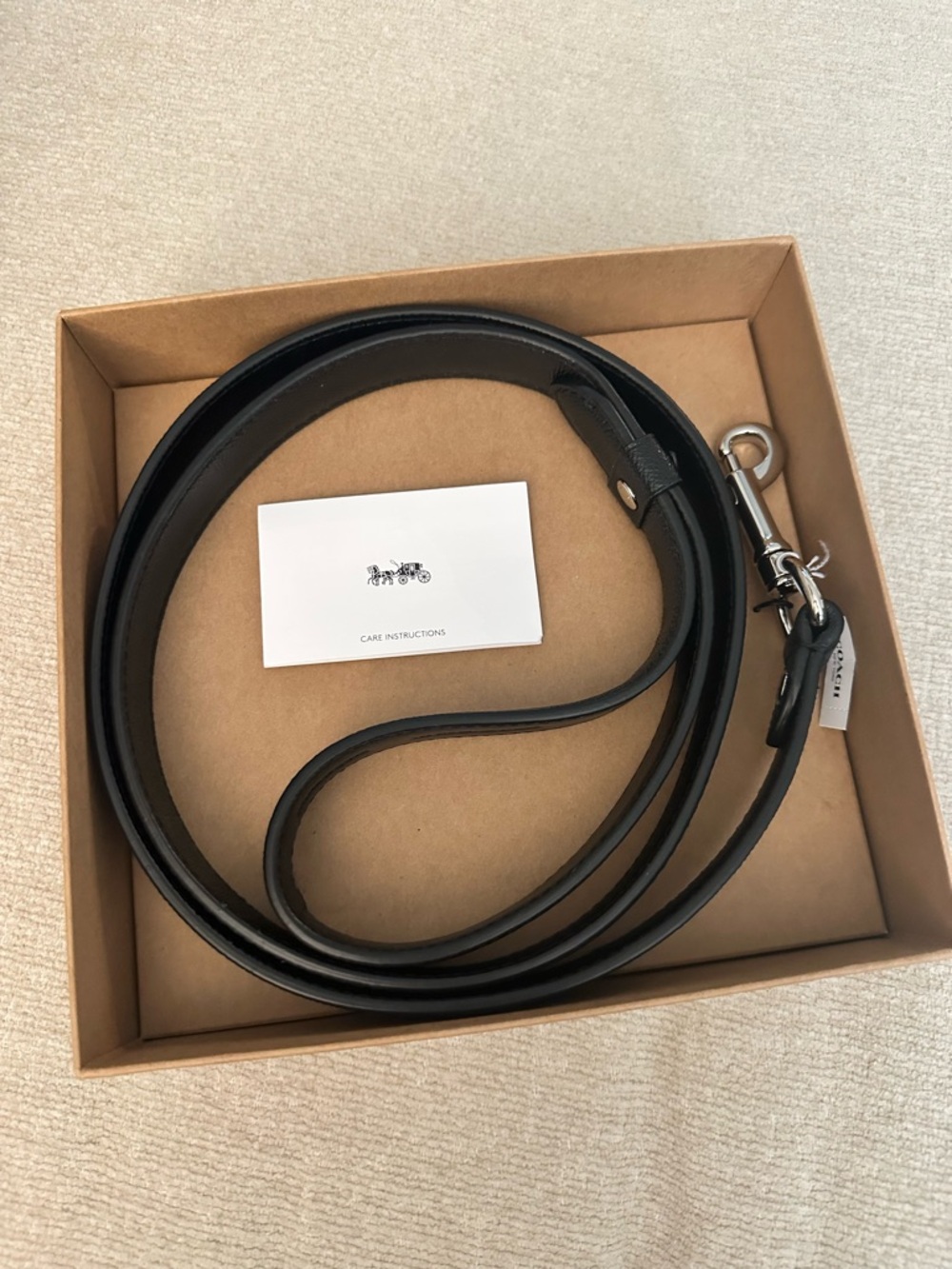 Leather Dog Leash in Black - Coach